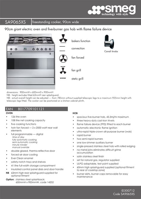 smeg range owners manual PDF