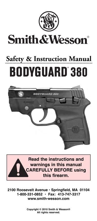 smith and wesson bodyguard manual PDF