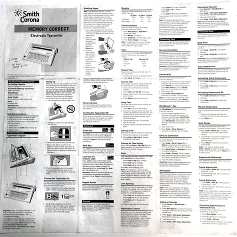 smith corona memory correct user guide PDF