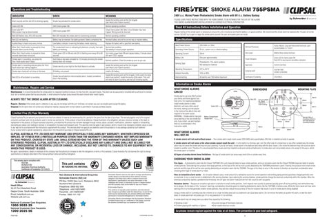 smoke alarm instruction manual PDF
