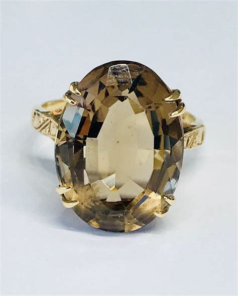 smoked quartz ring