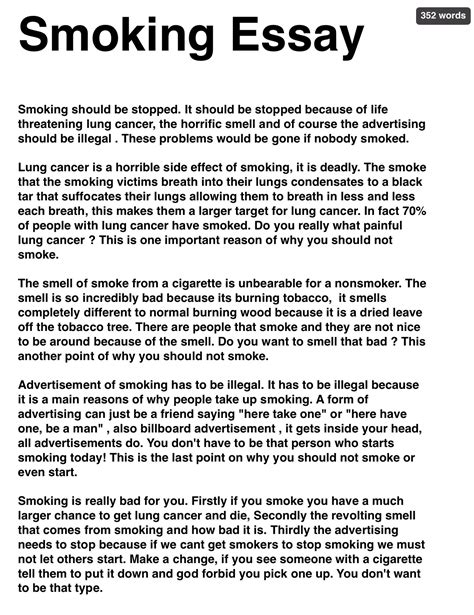 smoking cause and effect essay Epub