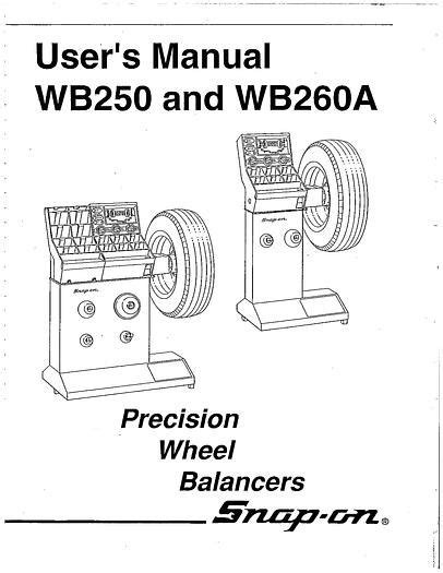 snap on wheel balancer manual wb250 Kindle Editon