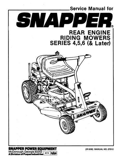 snapper mower repair manual Epub