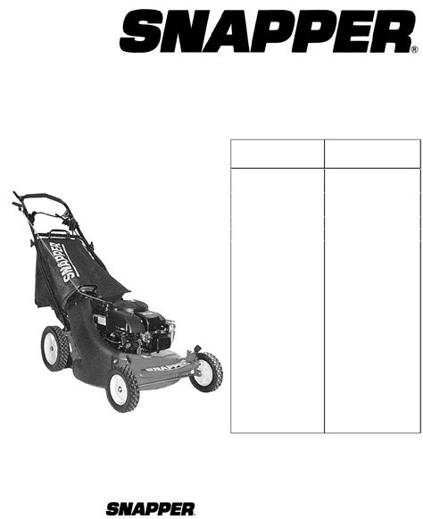 snapper push mower manual Doc