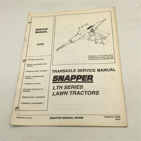 snapper service manual 07002 Ebook Kindle Editon