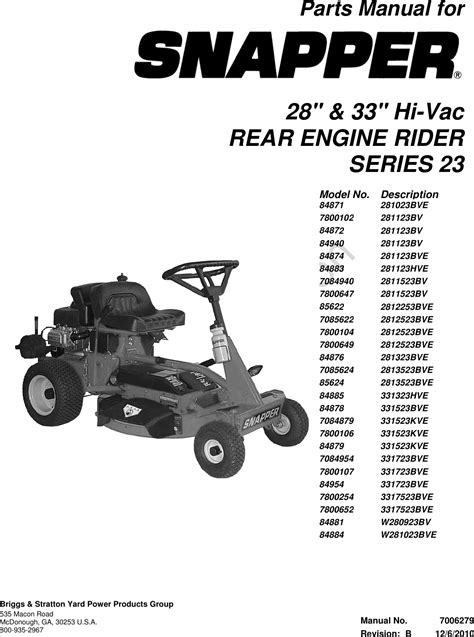 snapper sr1030 parts manual Epub