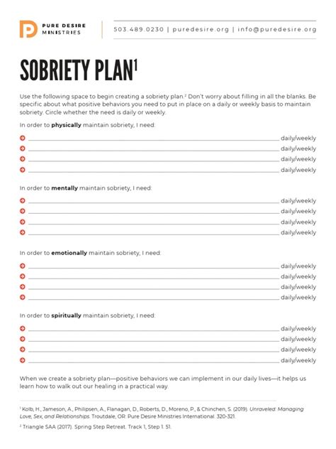 sobriety maintenance plan pdf Doc