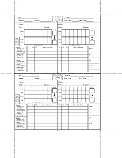 soccer scorebook blank template Kindle Editon