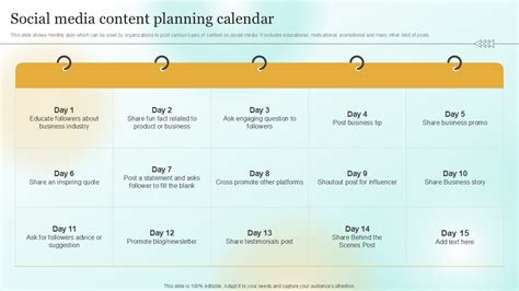 Social Media Content Planning Template
