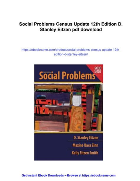 social problems 12th edition d stanley eitzen PDF