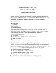 social psychology sample midterm essay questions PDF