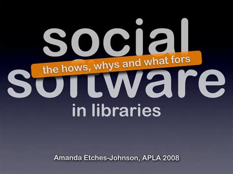 social software in libraries social software in libraries Reader