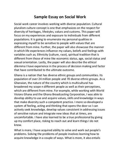 social work entrance essay Reader