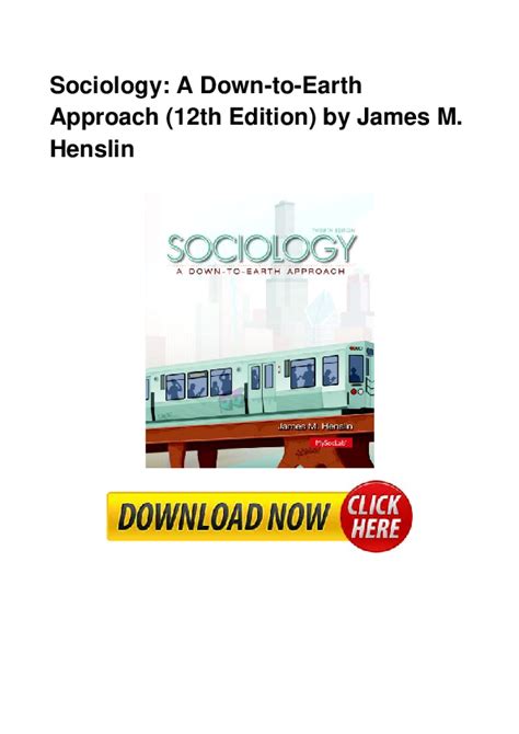 sociology down to earth approach 12th edition pdf Epub