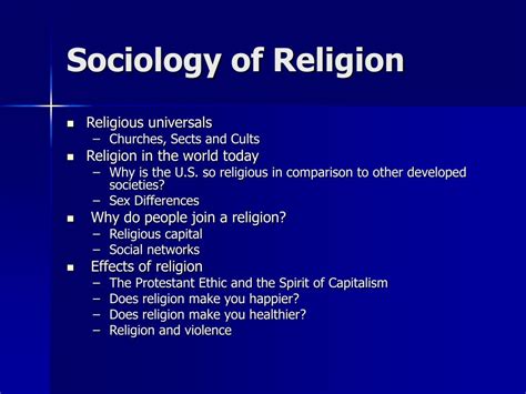 sociology of religion sociology of religion Reader