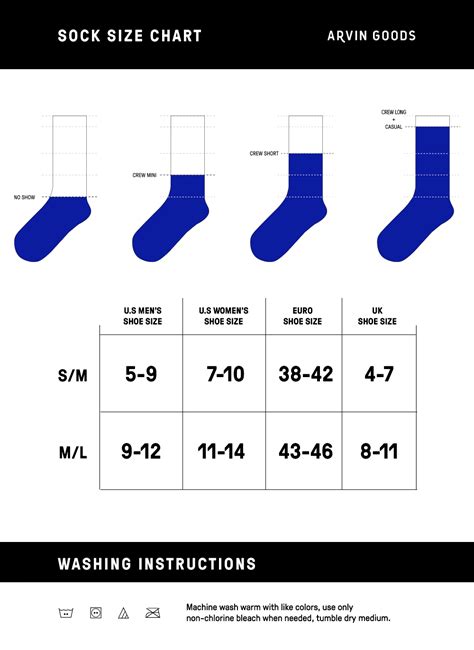 sock sizing chart