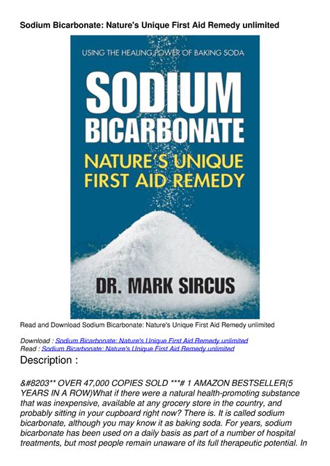 sodium bicarbonate natures unique first aid remedy Doc