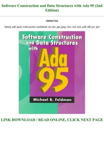 software construction and data structures with ada 95 2nd edition Kindle Editon