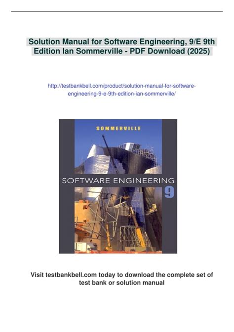 software engineering ian sommerville 9th edition solution manual PDF