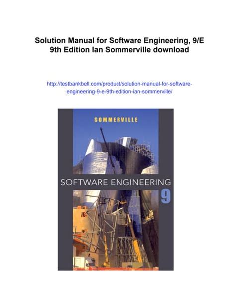 software engineering sommerville 9th edition solution manual Epub