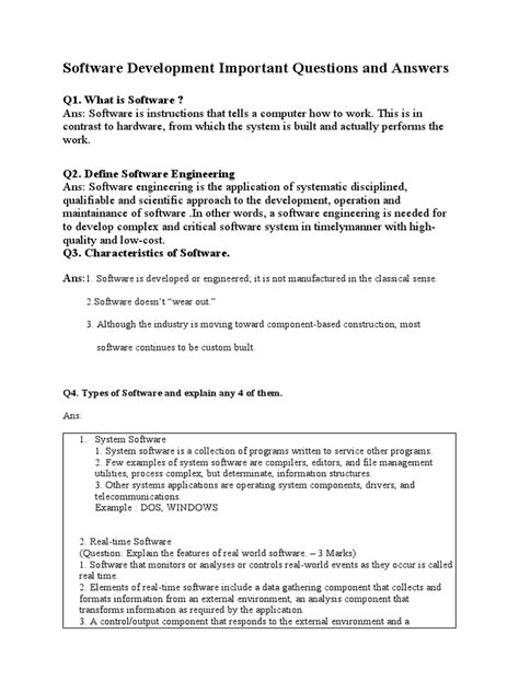 software questions and answers Epub