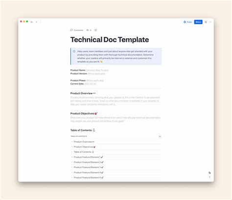 software technical documentation template Epub