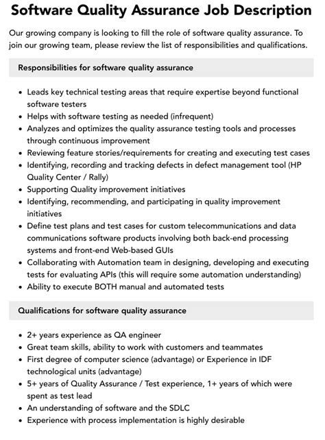 software testing and quality assurance jobs