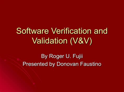 software verification validation fujii Doc
