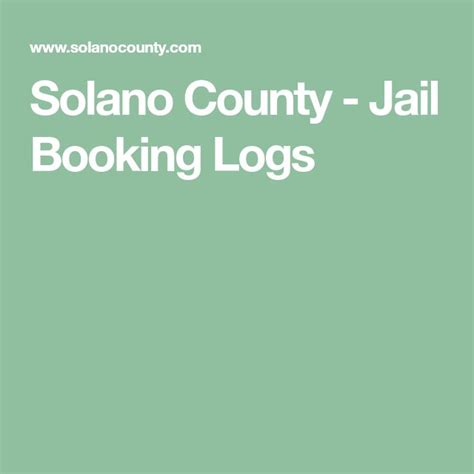 solano county booking log Reader