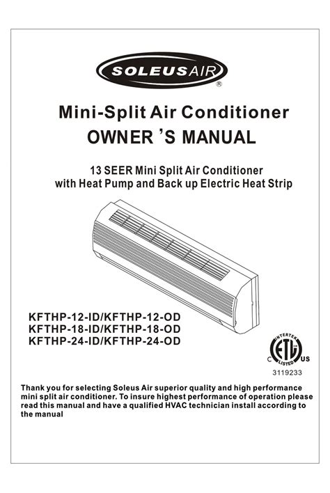 soleus air conditioners owners manual Reader