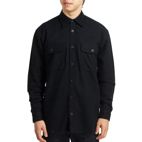 solid black flannel shirt