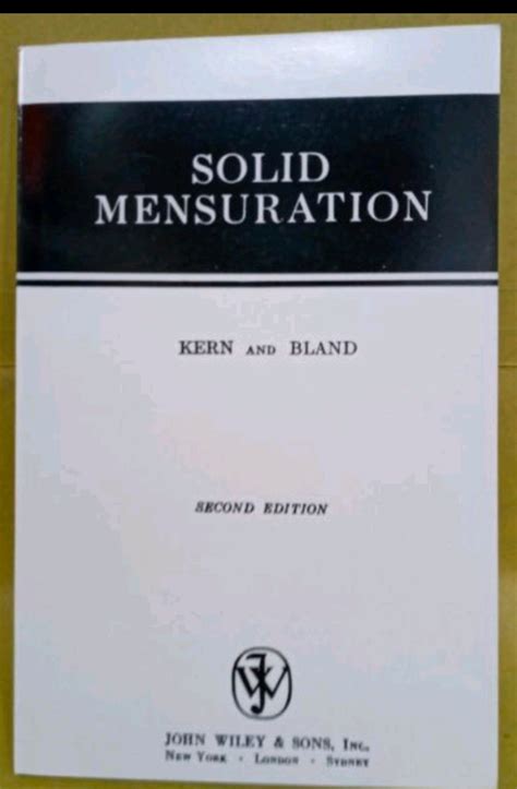 solid mensuration by kern and bland second edition solutions Reader