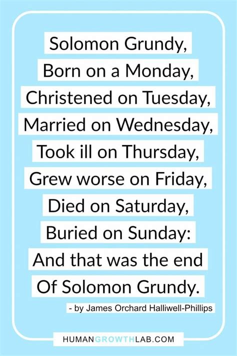 solomon grundy born on a monday nursery rhyme