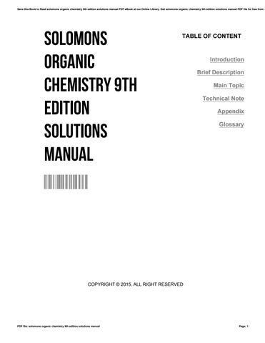 solomons-organic-chemistry-9th-edition-solutions-manual-pdf Ebook Epub