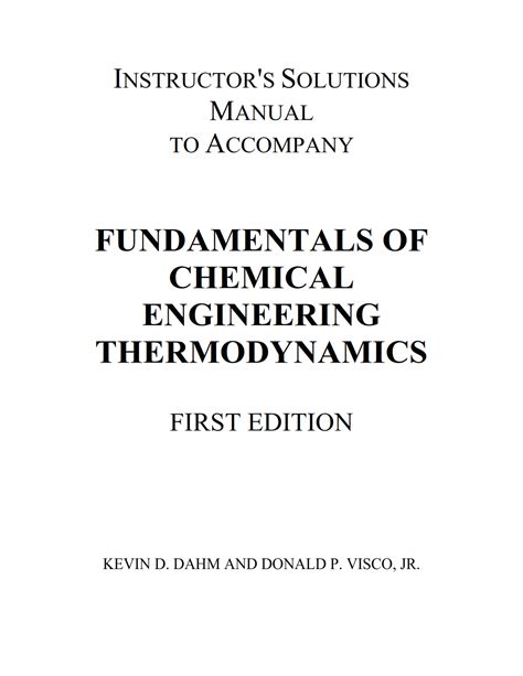 solution manual advanced thermodynamics wark pdf PDF