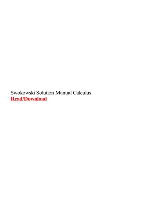 solution manual calculus 1 by swokowski pdf Reader