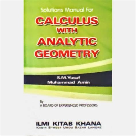 solution manual calculus by s m yusuf Kindle Editon