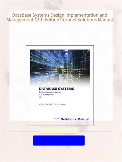 solution manual database systems design implementation management PDF