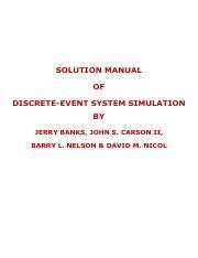 solution manual discrete event simulation jerry 5 Epub