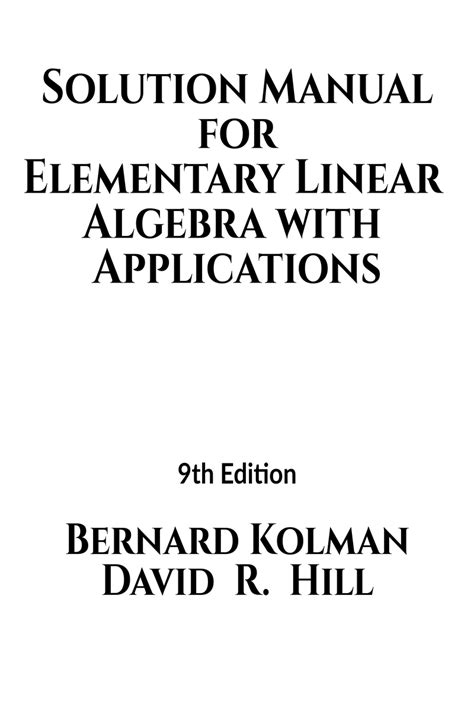 solution manual elementary linear algebra stewart Kindle Editon