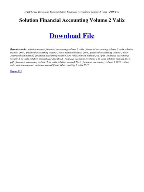 solution manual financial accounting volume 2 pdf Epub
