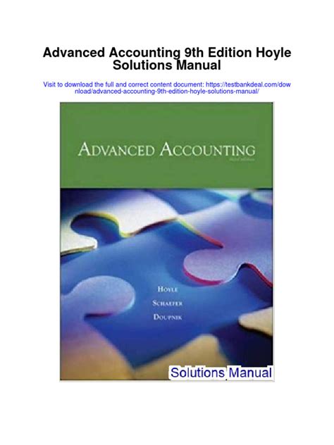 solution manual for advanced accounting 9th edition by hoyle PDF