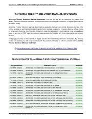 solution manual for antenna stutzman Epub