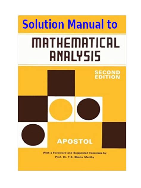 solution manual for apostol mathematical analysis PDF