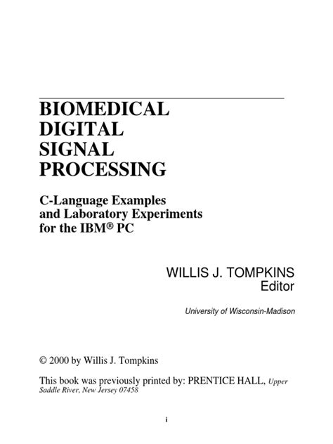 solution manual for biomedical signal proceesing by willis j tompkins Ebook Epub