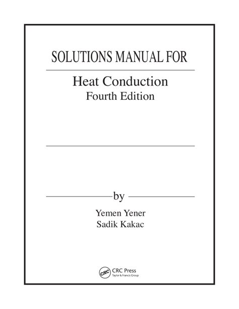 solution manual for conduction heat transfer by ozisik Reader