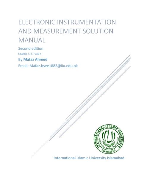 solution manual for electronic instrumentation measurements PDF