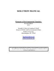 solution manual for elements of environmental chemistry Epub