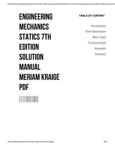 solution manual for engineering mechanics statics 7th edition Ebook Doc